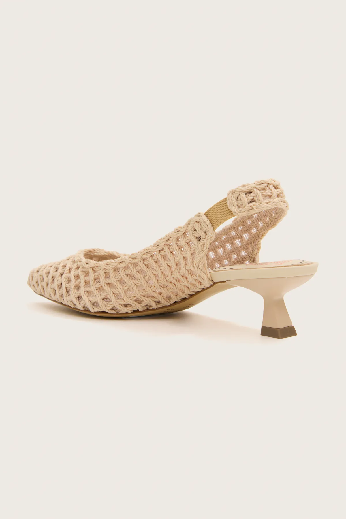 SCARPIN SLINGBACK PONTO TRICÔ OFF WHITE