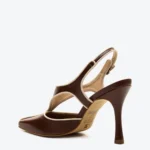 Slingback Couro Marrom Cano Médio Cecconello — vista 4