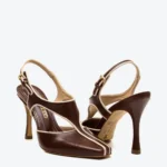 Slingback Couro Marrom Cano Médio Cecconello — vista 5
