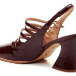 Slingback Couro Bordô Salto Médio — vista 3