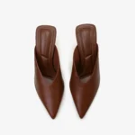 Mule Marrom Tabaco Couro — vista 3