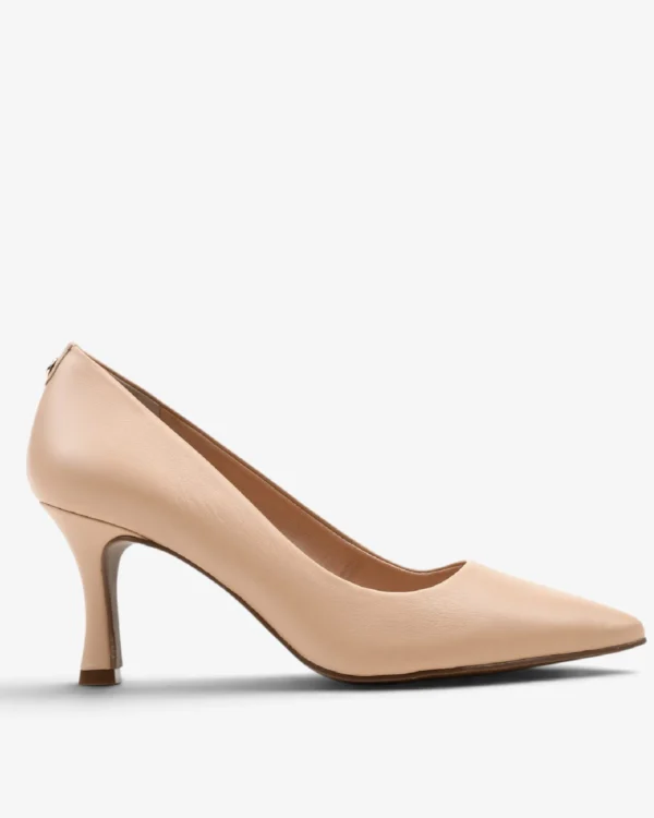 Scarpin Nude Areia Couro
