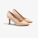 Scarpin Nude Areia Couro — vista 3