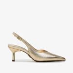 Slingback Metal Ouro Champagne Couro — vista 1