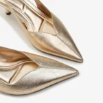 Slingback Metal Ouro Champagne Couro — vista 5