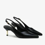 Slingback Preto Couro — vista 2
