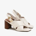 Sandália Salto Bloco Off White Cordilheira Couro — vista 5