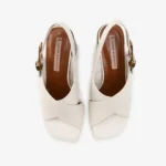 Sandália Salto Bloco Off White Cordilheira Couro — vista 4