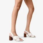 Sandália Salto Bloco Off White Cordilheira Couro — vista 6